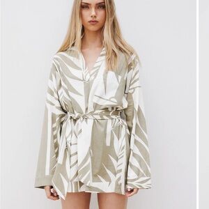 Leaf Print Mini Dress